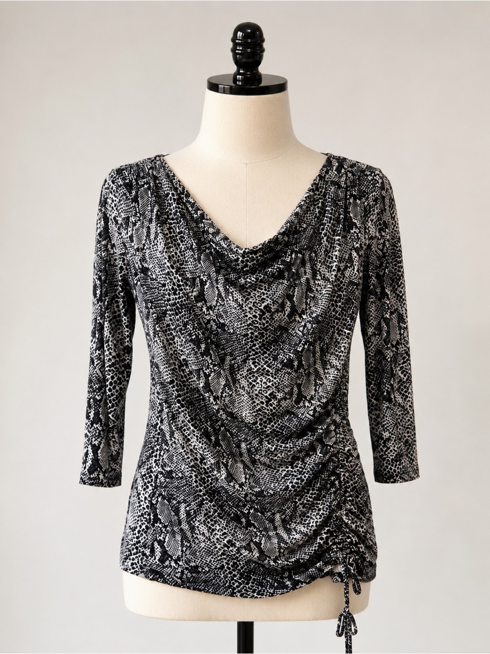 MICHAEL Michael Kors Black and Gray Print Blouse